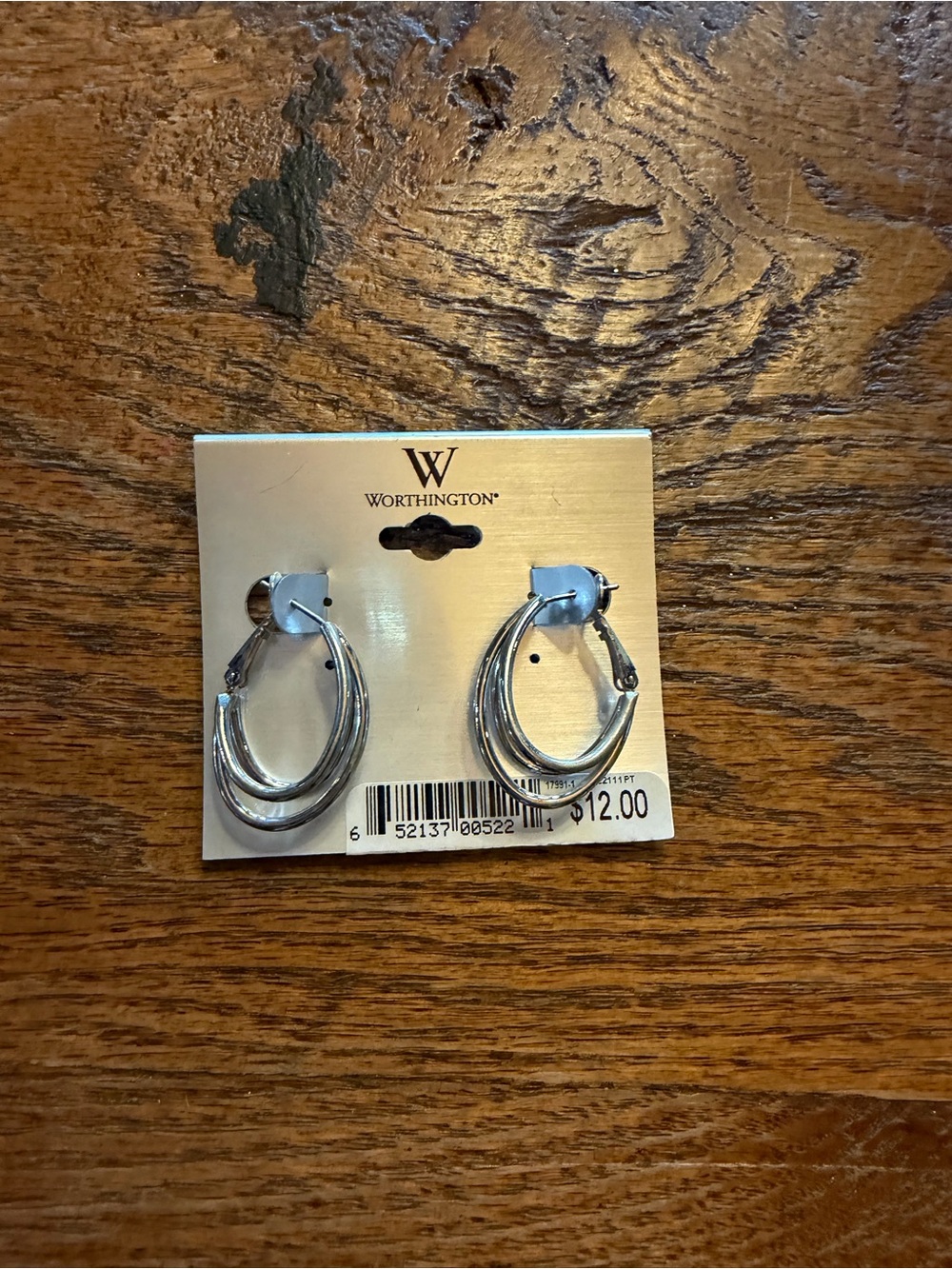 Worthington Shiny Silver Layered Hoop Earrings